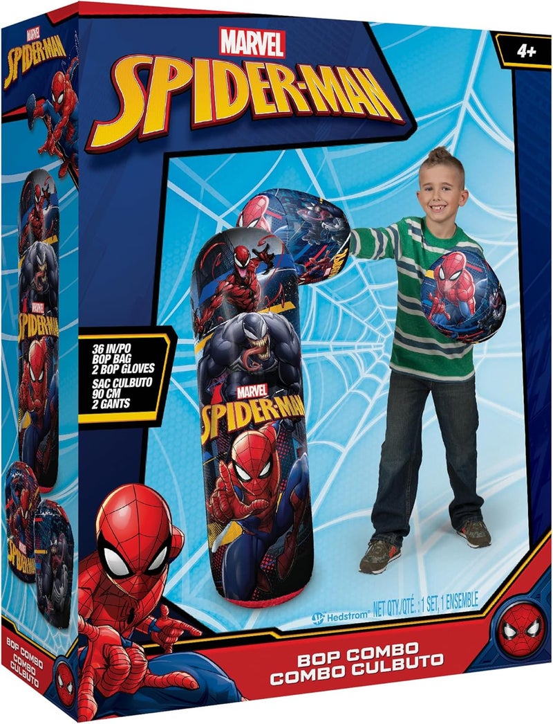 Hedstrom Spiderman Bop Bag Inflatable Punching Bag & Gloves Set, 36 Inch, (56-82274) - Image 2